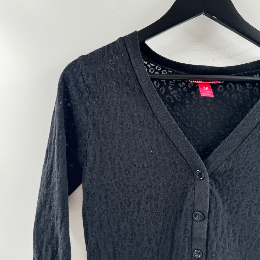 Mix Co Y2K Black Sheer Leopard Cardigan – Women’s Medium - Picture 2 of 7